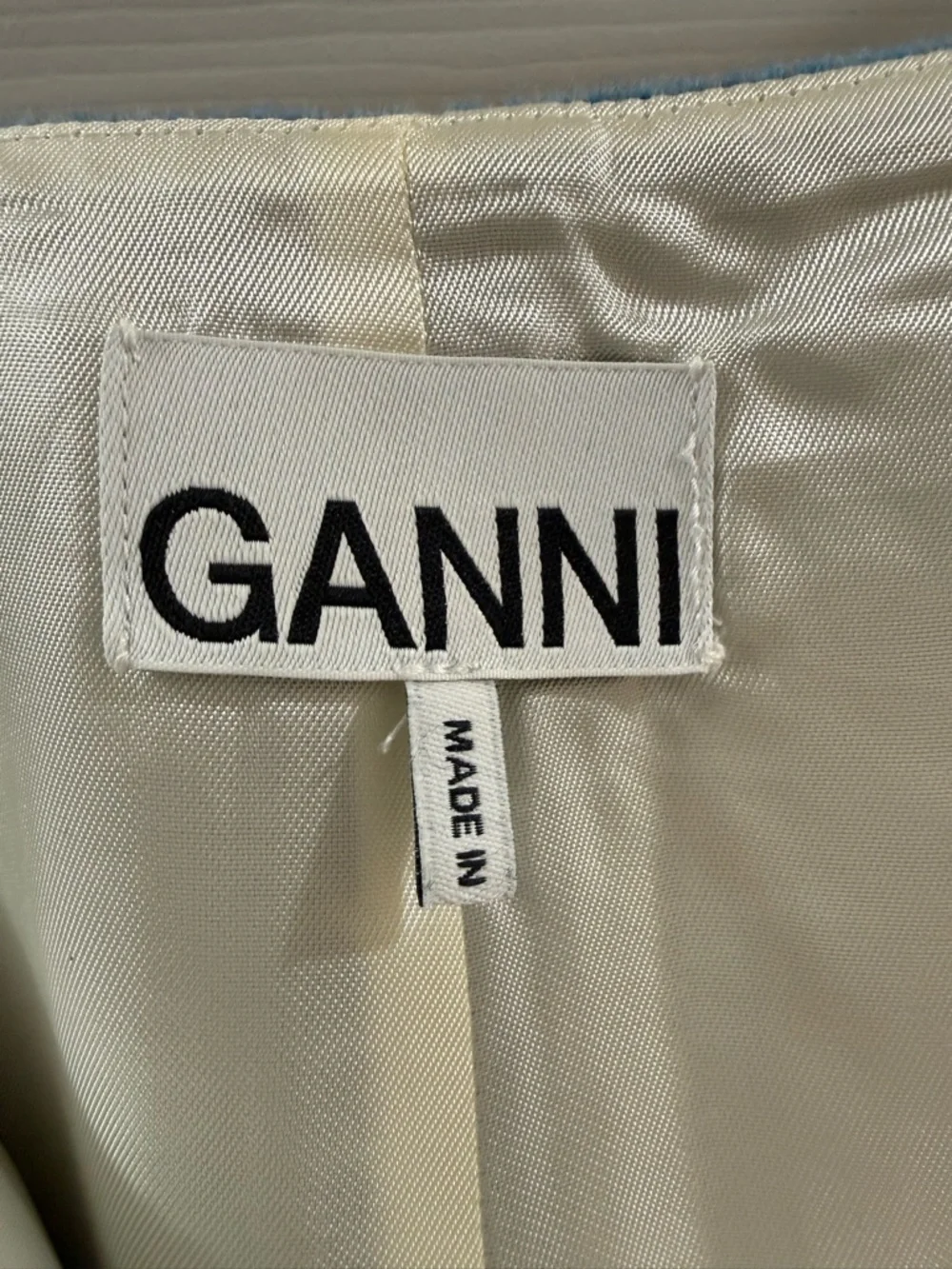 Ganni Blue Wool Blend Mini Skirt EU 34 US 2 A-Line Quiet Luxury Minimalist - Picture 6 of 14
